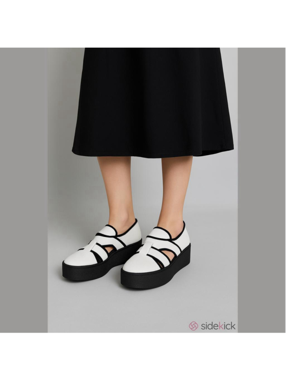 Opening Ceremony Platform Slip On Cutout Sneaker Sandals White Black Size 7
